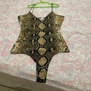 Snake print bodysuit
